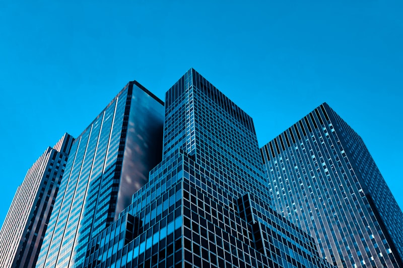 Office buildings representing a broad overview of the economy