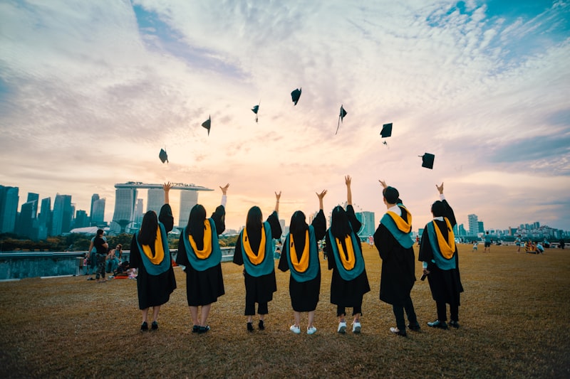 Graduation caps representing college preparation and future success