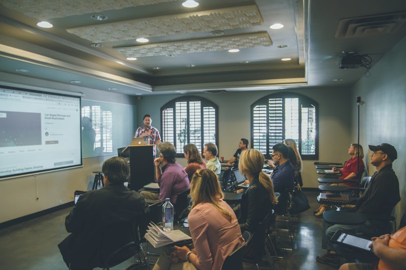 A presentation to an audience representing real-world communication experience